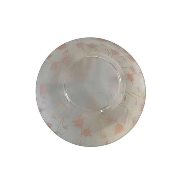 Arcoroc France Tulip Floral Glass Bowl Pink Flower Design - 7" Salad Serving - Picture 4 of 6